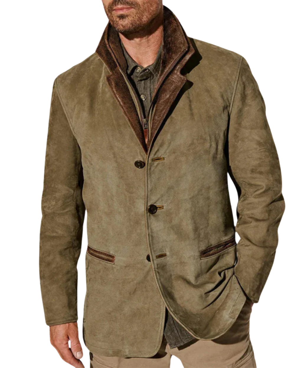 Arthur™ | Vintage Suede-Look Layered Blazer Jacket