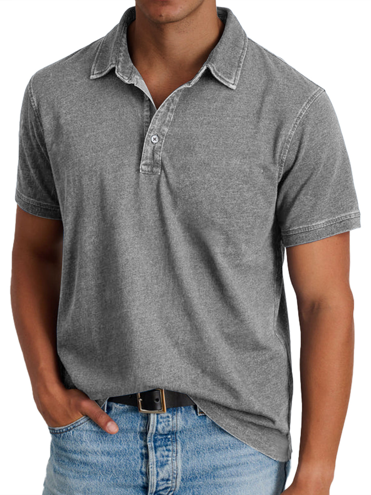 Men's Classic Polo with Button Placket