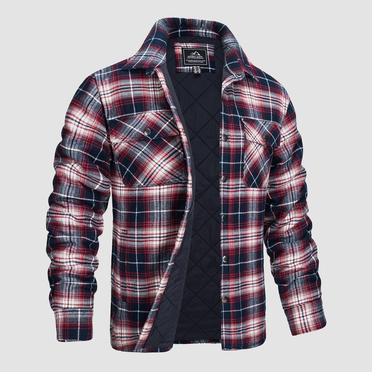 Douglas™ | Quilt-Lined Plaid Flannel Bomber Jacket