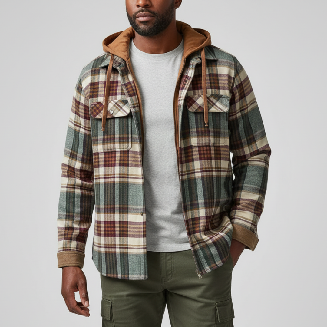 Men's Plaid Padded Jacket