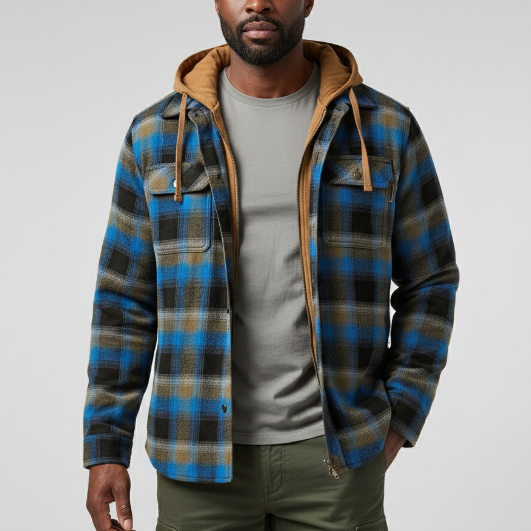 Men's Plaid Padded Jacket