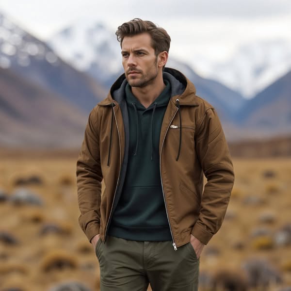 Isak™ | Warm Fleece Lined Hooded Vintage Jacket