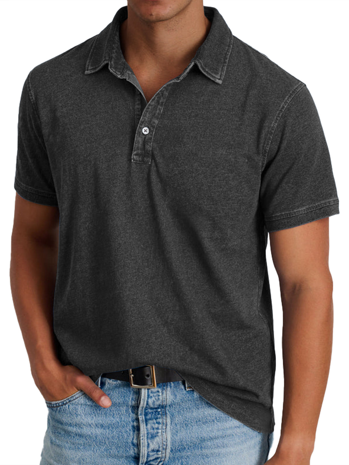 Men's Classic Polo with Button Placket