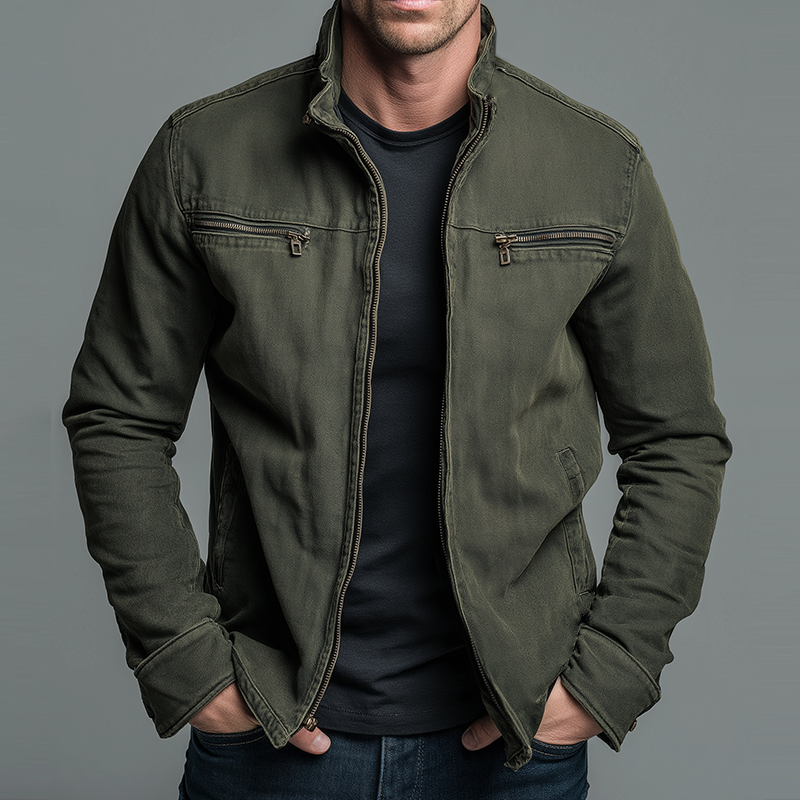 Men's Vintage Washed Zip Jacket