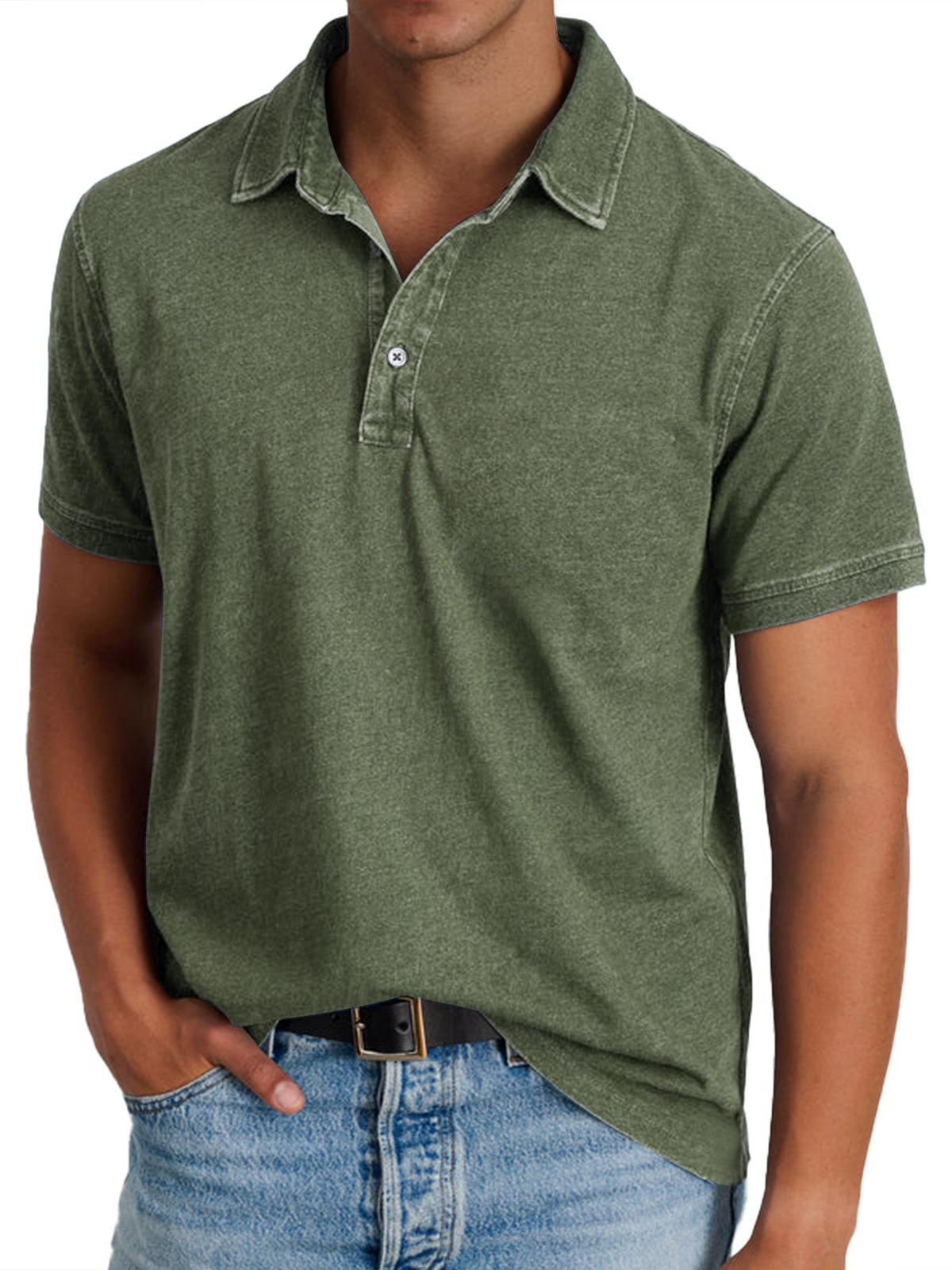 Men's Classic Polo with Button Placket