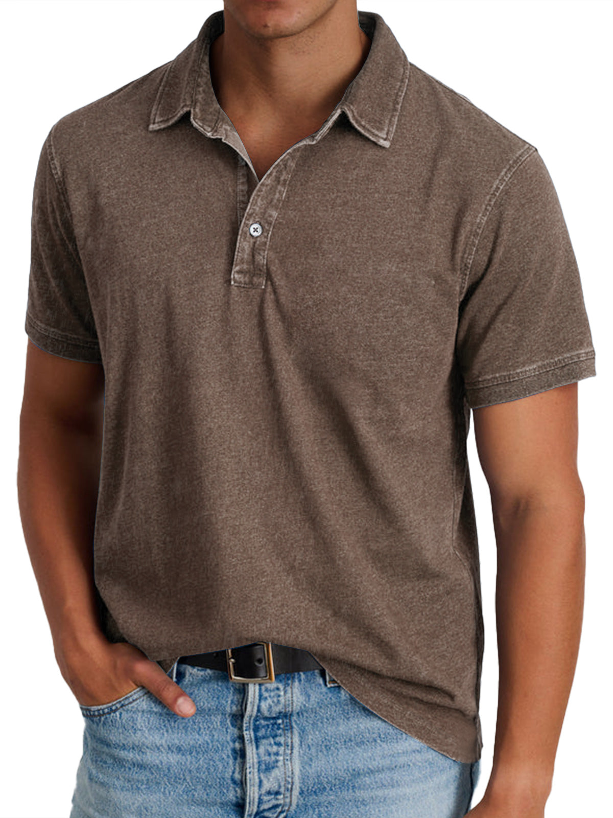 Men's Classic Polo with Button Placket