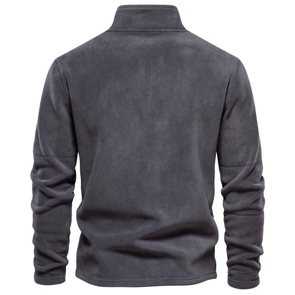 Men's Fleece Quarter-Zip Mock Neck Sweater