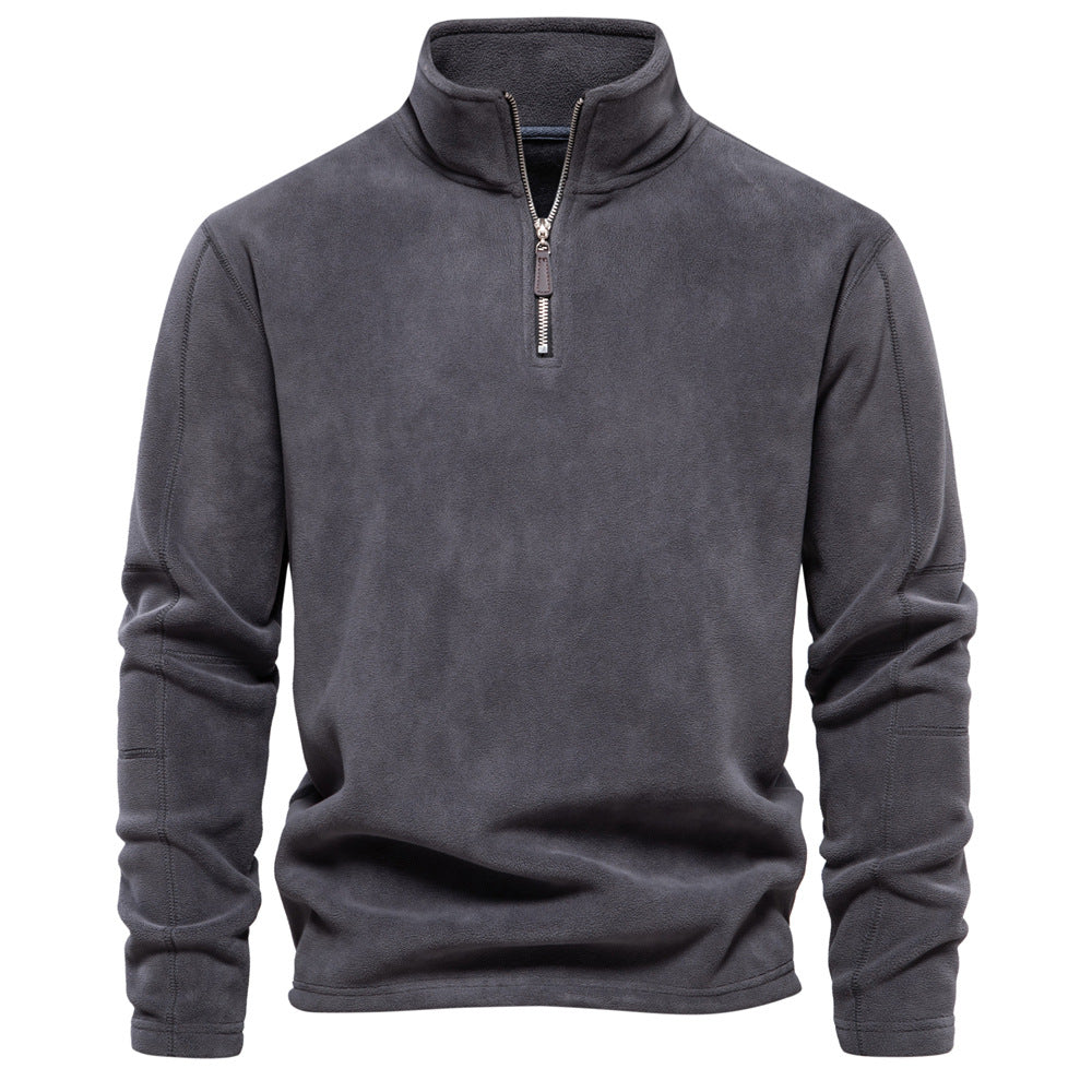 Men's Fleece Quarter-Zip Mock Neck Sweater
