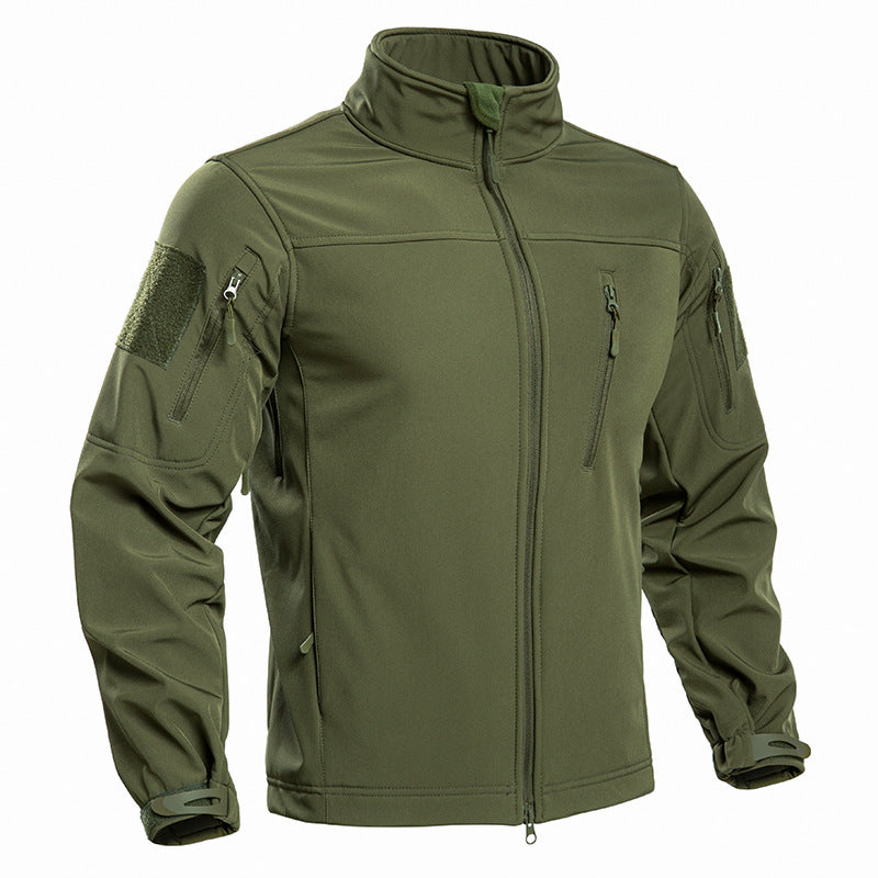 Manteau softshell tactique doublé en polar pour homme