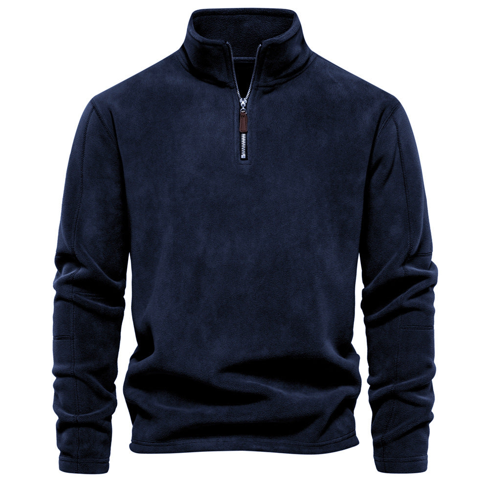 Men's Fleece Quarter-Zip Mock Neck Sweater