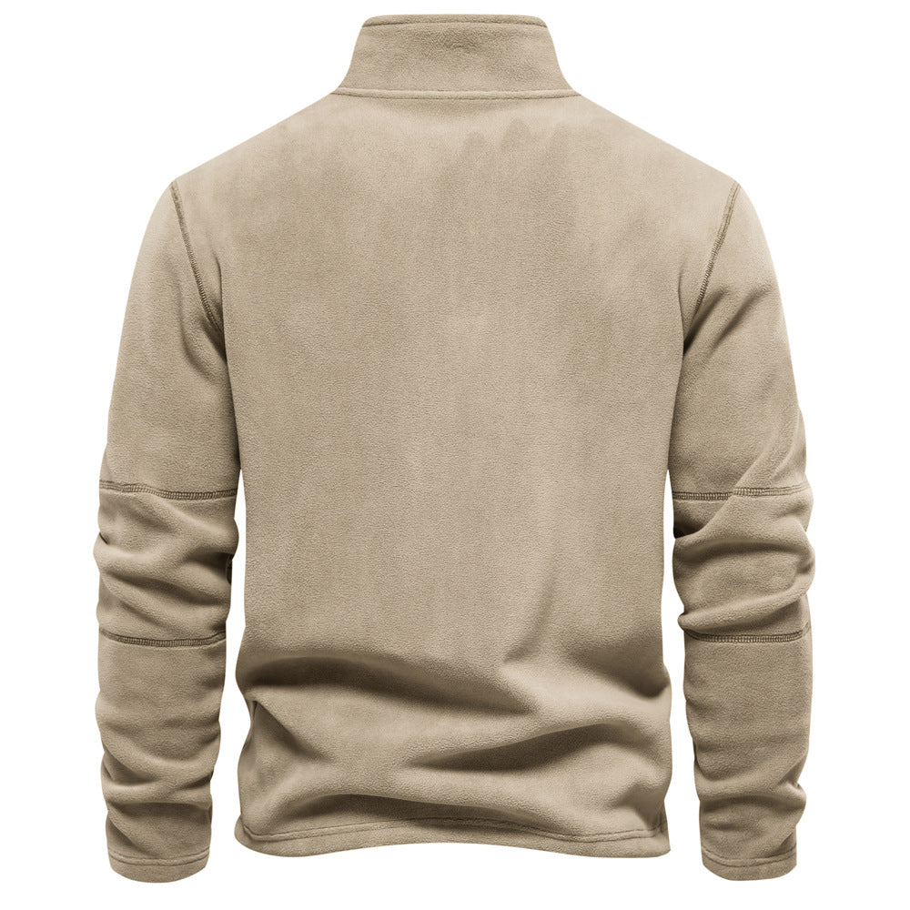 Men's Fleece Quarter-Zip Mock Neck Sweater