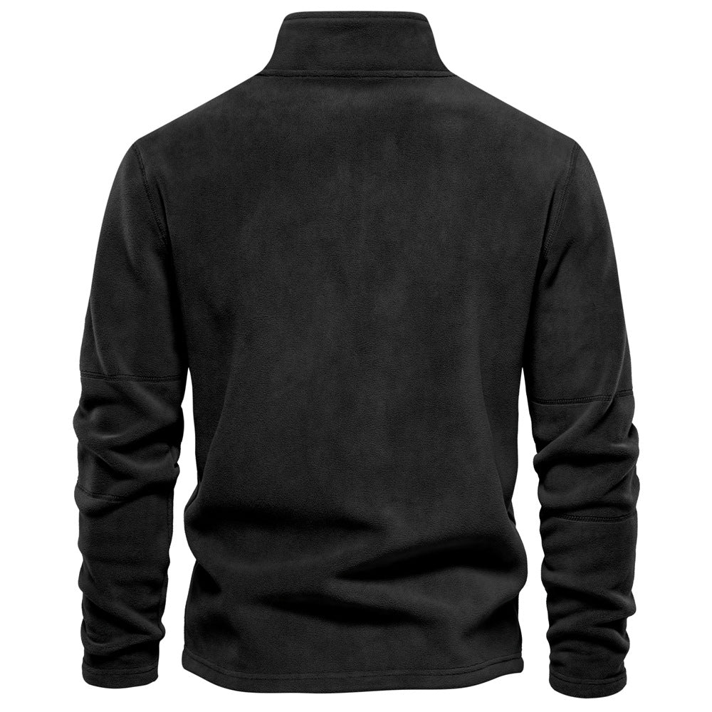 Men's Fleece Quarter-Zip Mock Neck Sweater