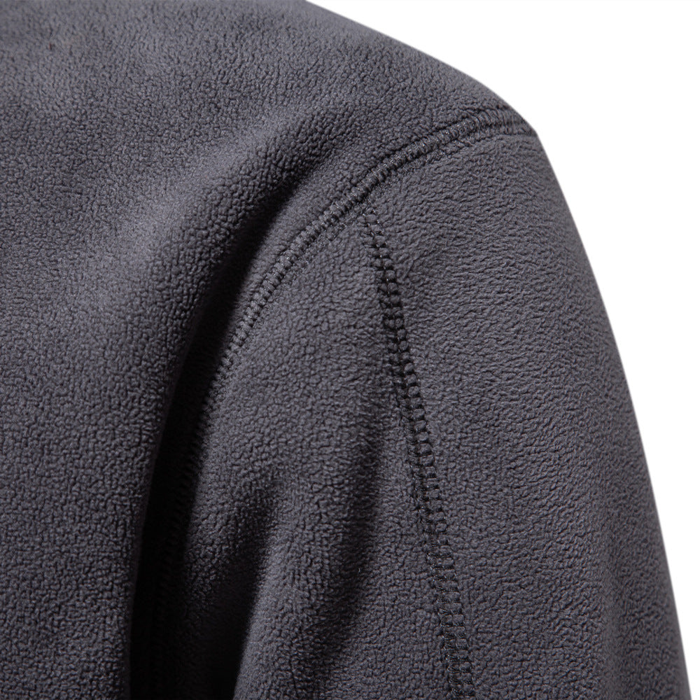 Men's Fleece Quarter-Zip Mock Neck Sweater