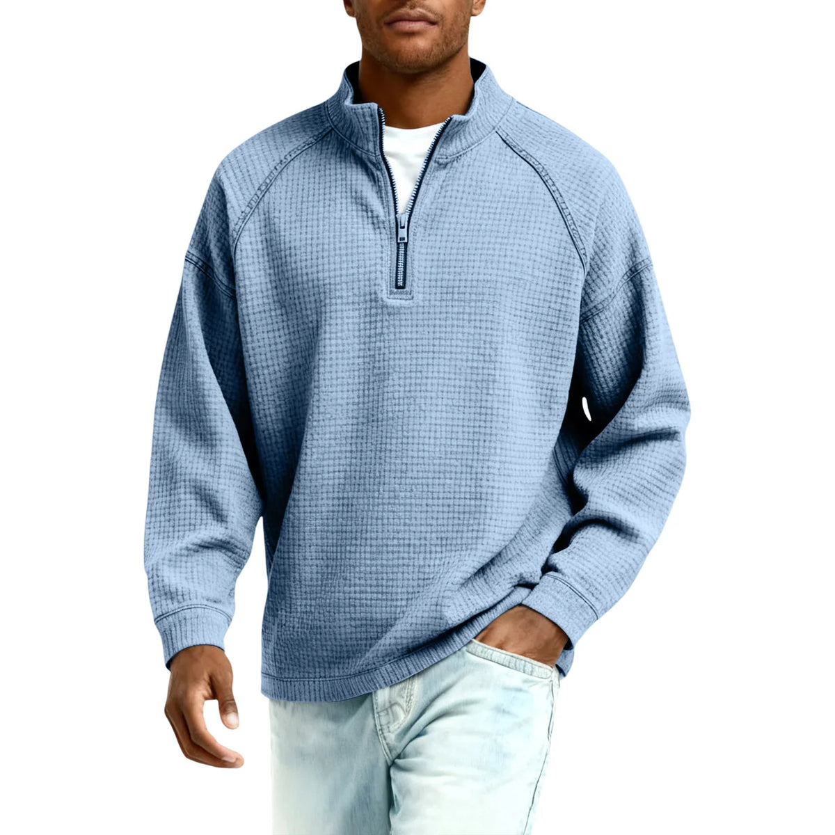 Waffle-Knit Men's Sweatshirt