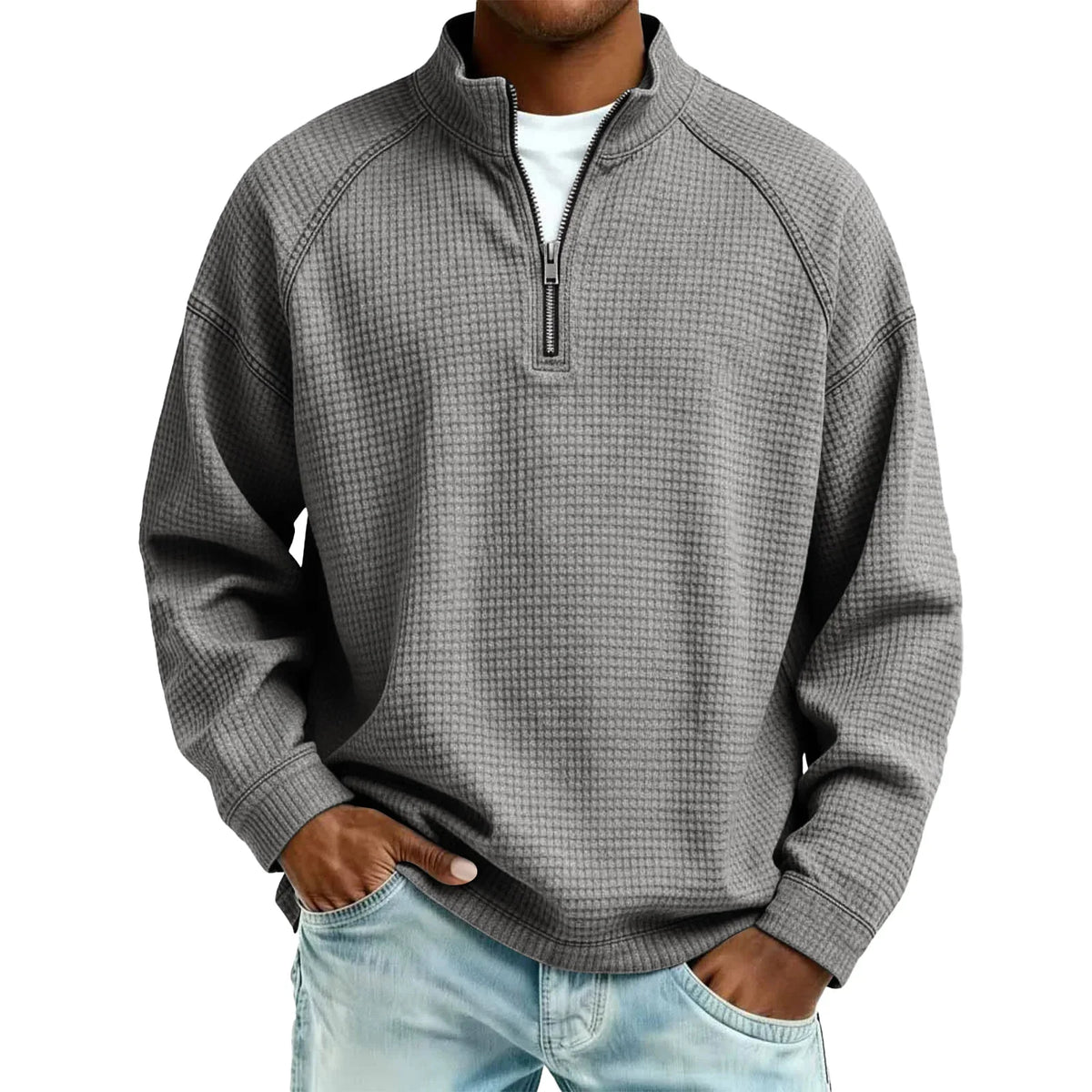 Waffle-Knit Men's Sweatshirt