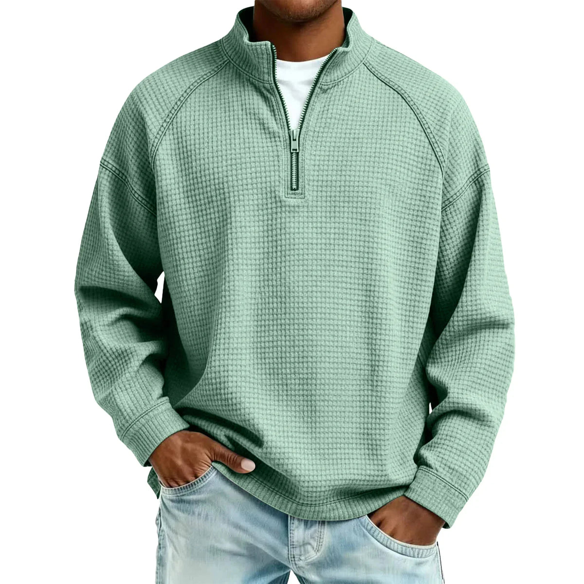 Waffle-Knit Men's Sweatshirt