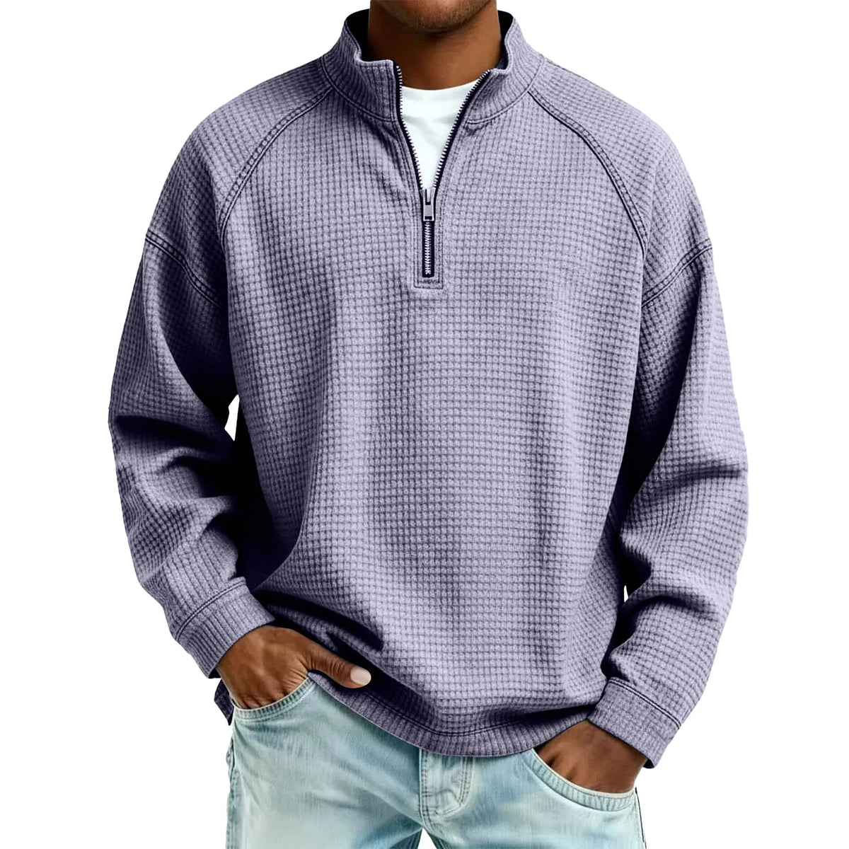 Waffle-Knit Men's Sweatshirt