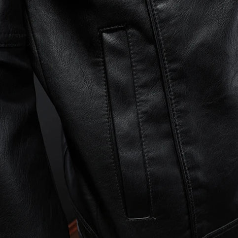 Blouson de motard en cuir classique pour homme