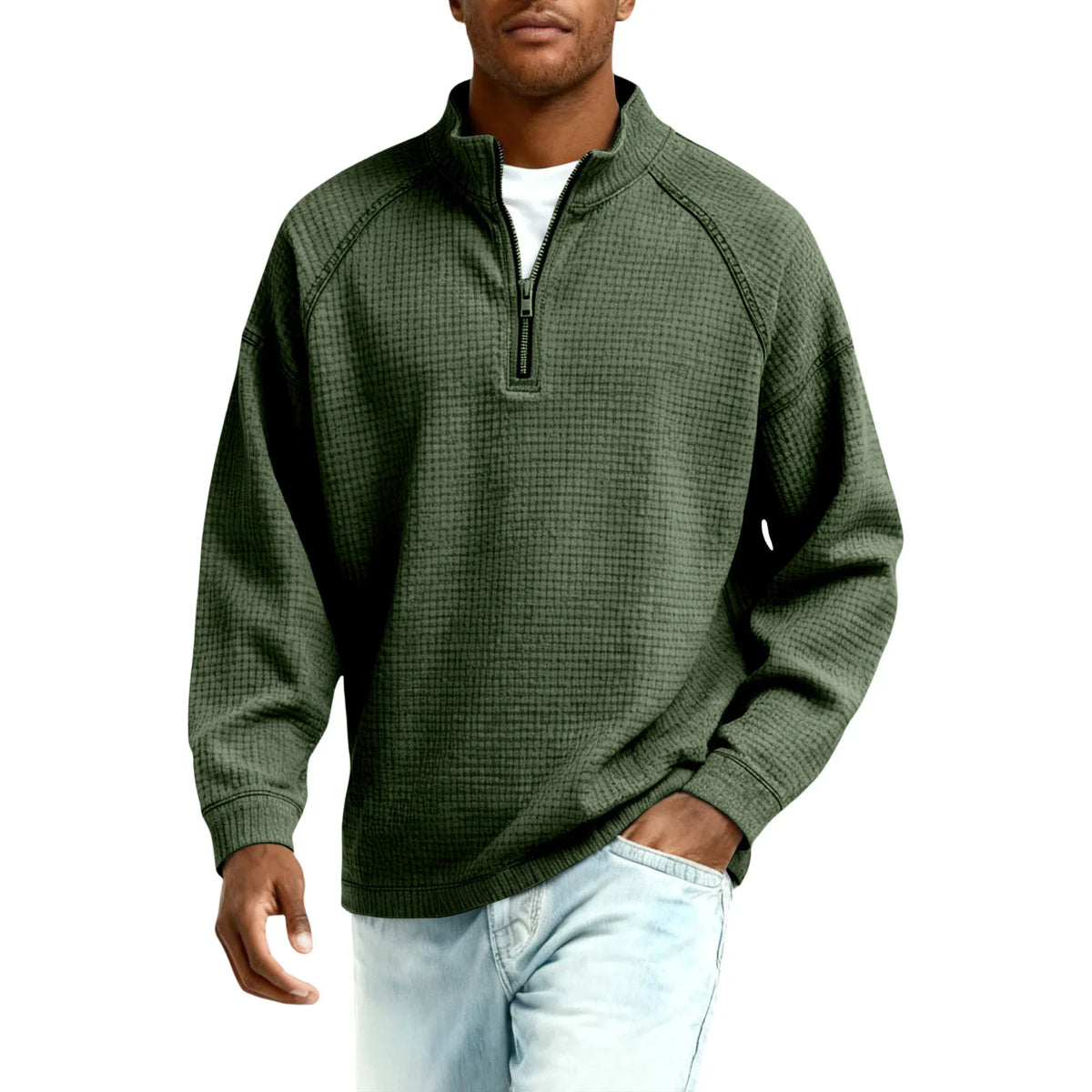 Waffle-Knit Men's Sweatshirt