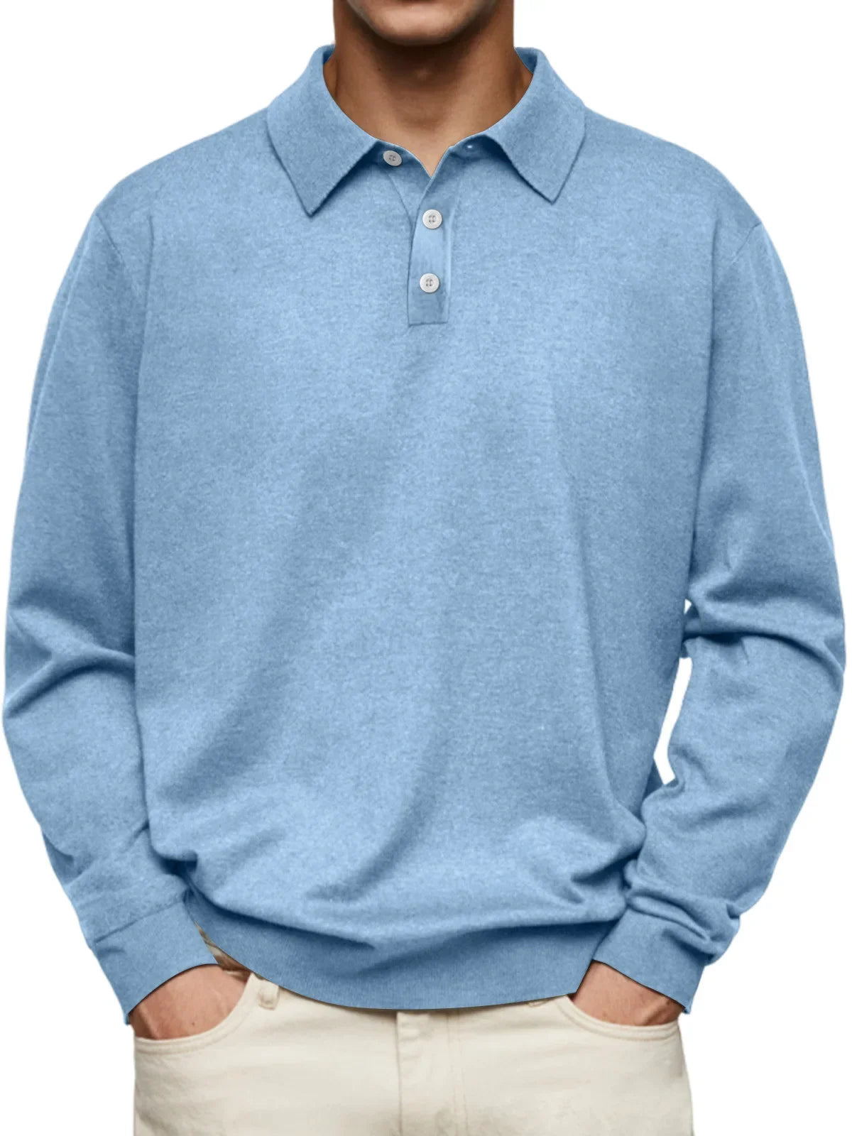 Men's Casual Long-Sleeve Polo Shirt