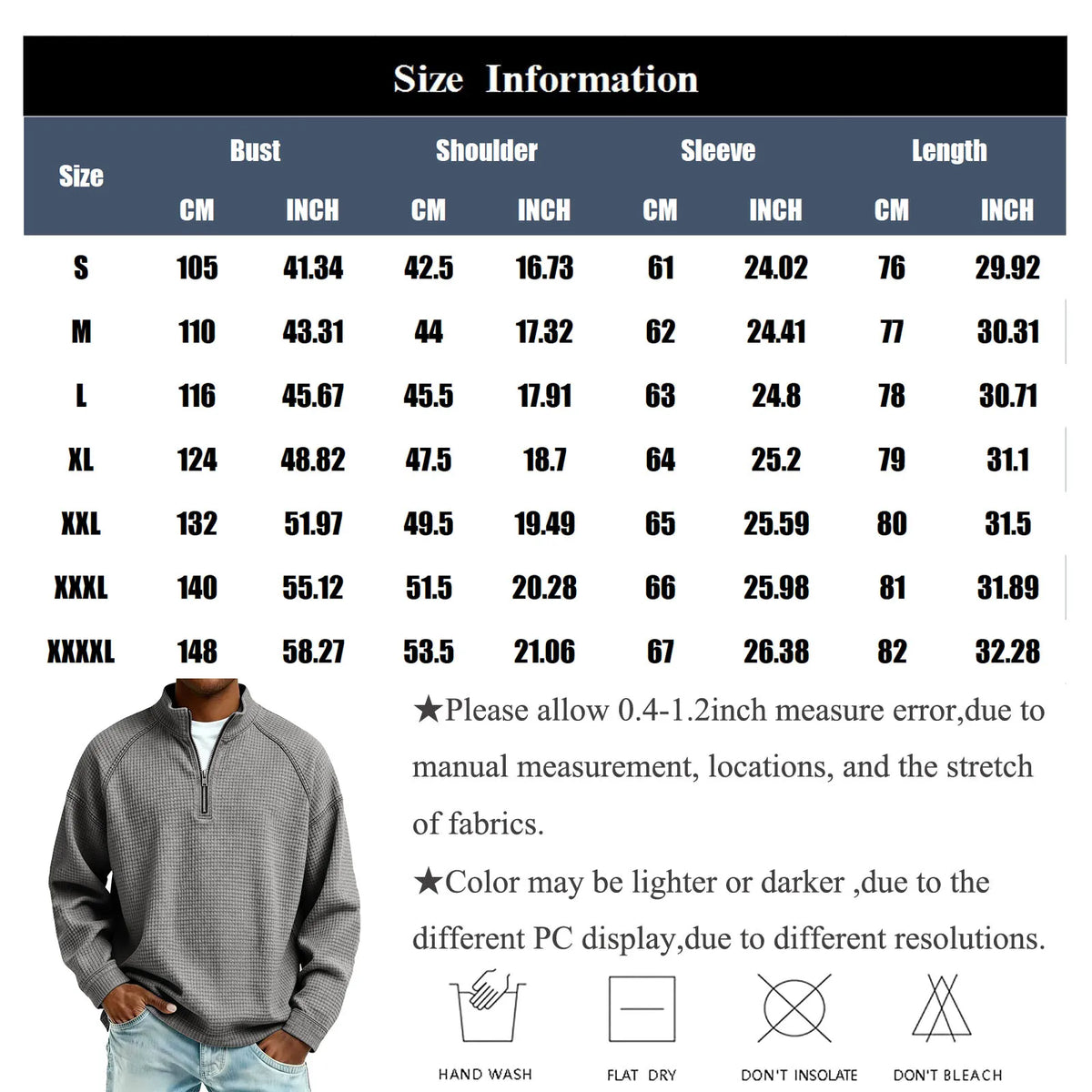 Waffle-Knit Men's Sweatshirt