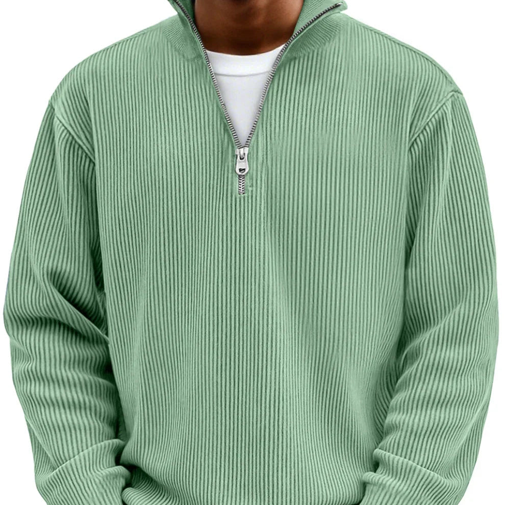 Men's Ribbed Half-Zip Pullover