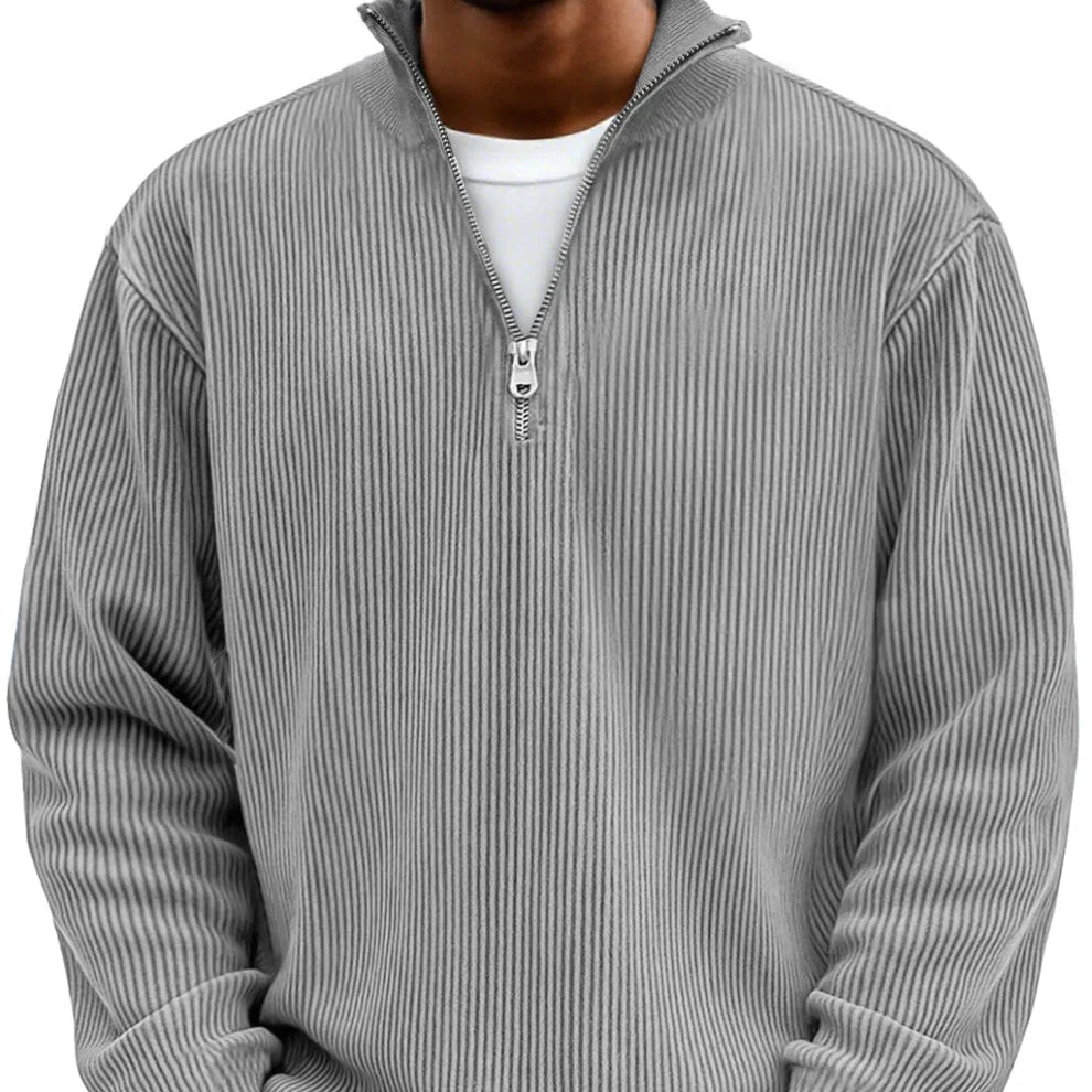 Men's Ribbed Half-Zip Pullover