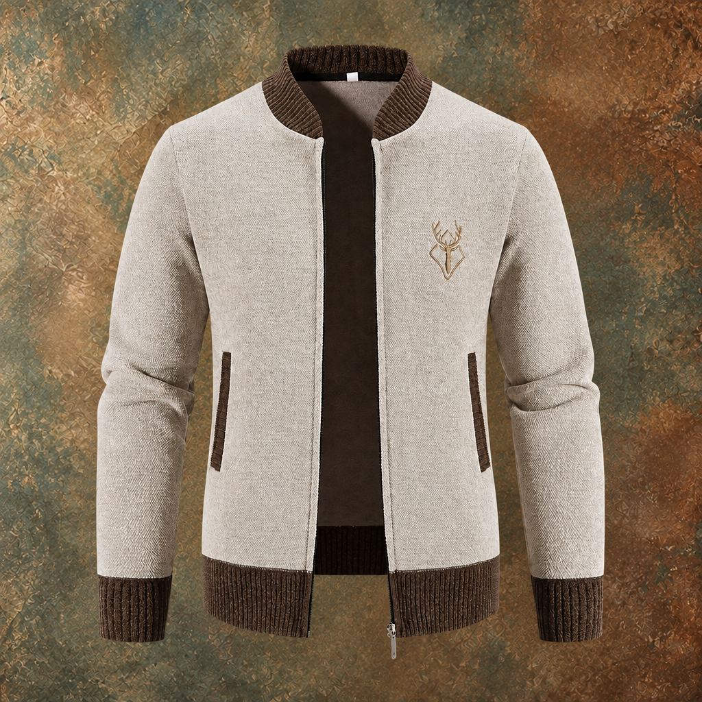 Chandail pour homme à demi-glissière et à blocs de couleurs