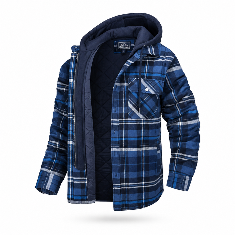 Garrett™ | Warm Plaid Flannel Hooded Jacket