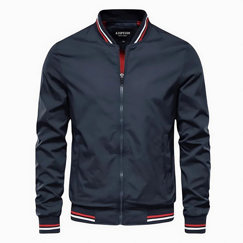 Kenneth™ | Classic Striped Trim Bomber Jacket