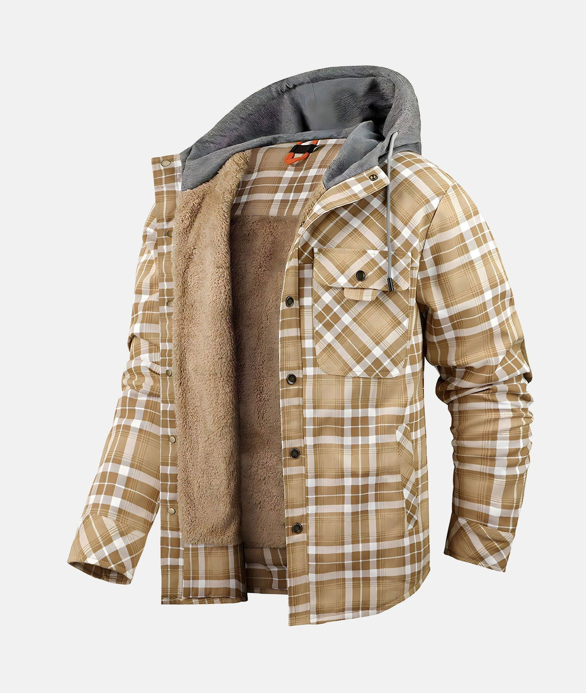 Dennis™ | Warm Sherpa-Lined Flannel Hooded Jacket