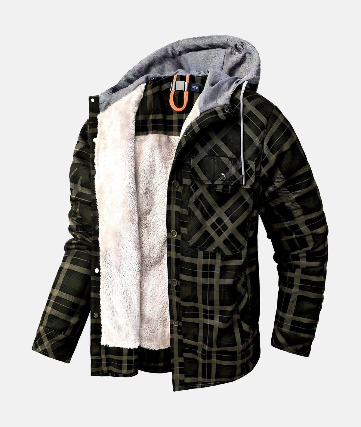 Dennis™ | Warm Sherpa-Lined Flannel Hooded Jacket
