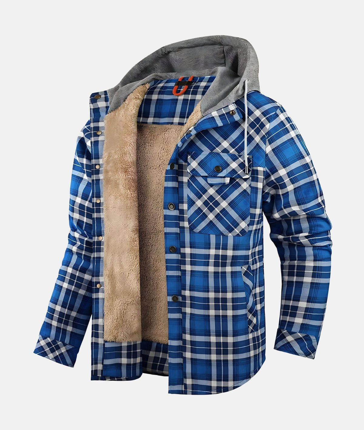 Dennis™ | Warm Sherpa-Lined Flannel Hooded Jacket