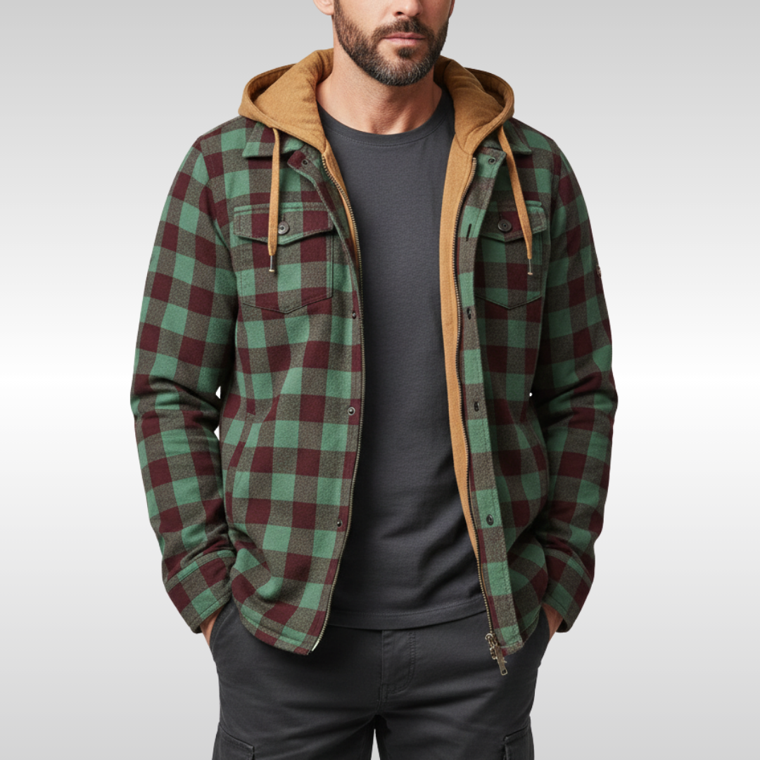 Men's Plaid Padded Jacket