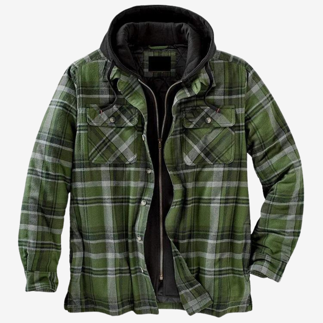 Henry™ | Warm Vintage Flannel Hooded Jacket