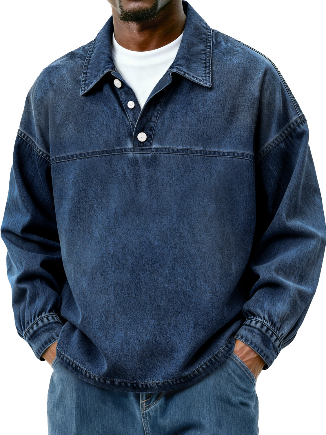 Men's Retro-Inspired Button-Down Polo Shirt