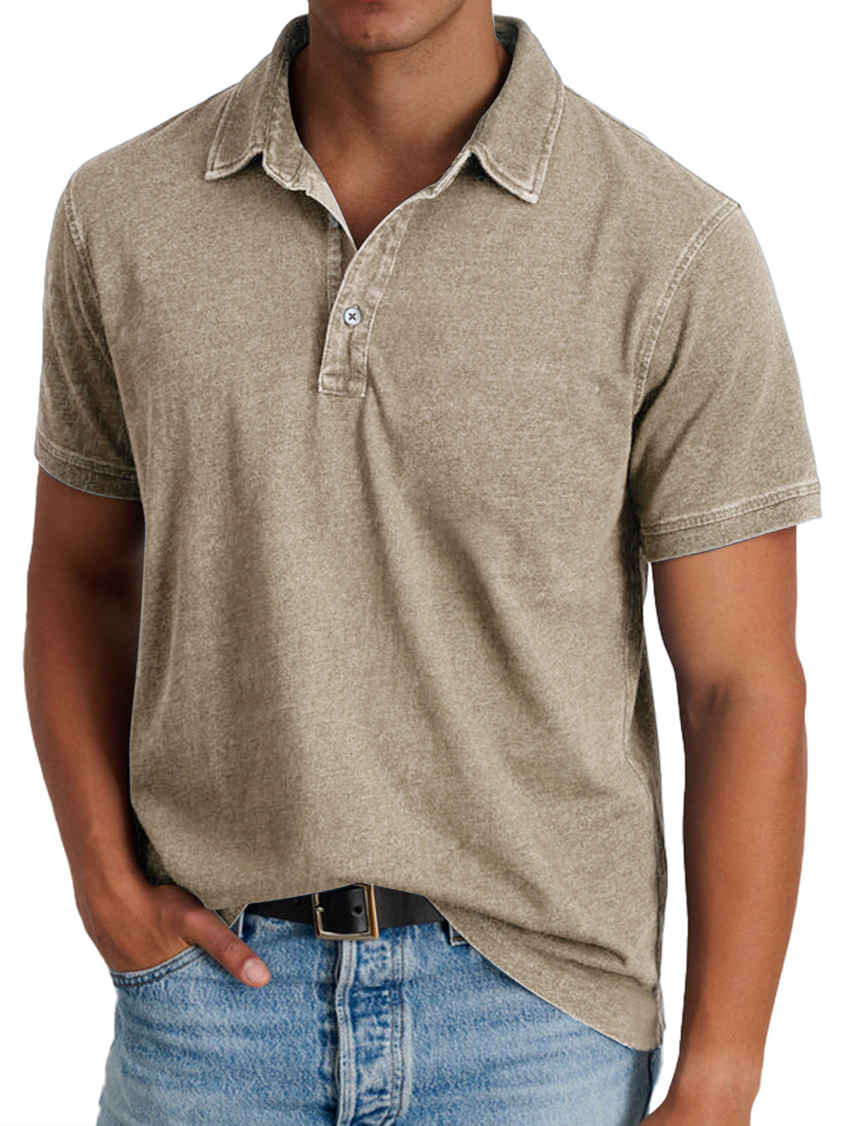 Men's Classic Polo with Button Placket