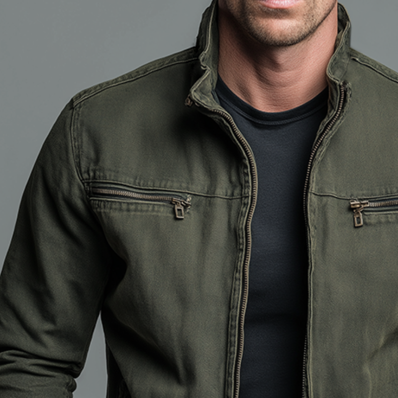 Men's Vintage Washed Zip Jacket