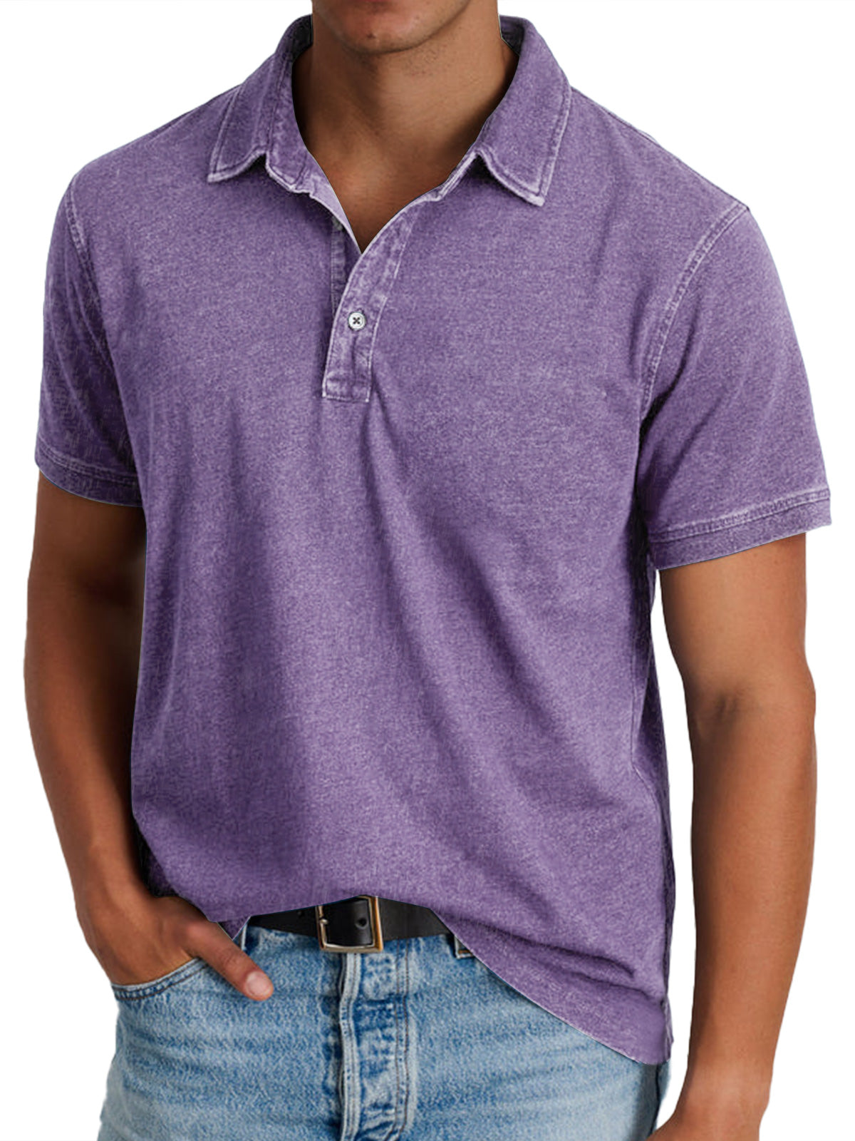 Men's Classic Polo with Button Placket