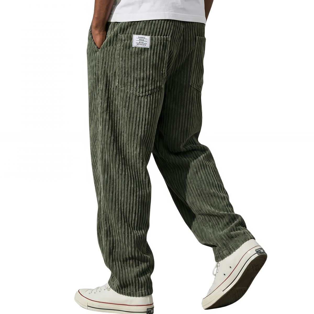 Men's Elastic Waist Corduroy Pants