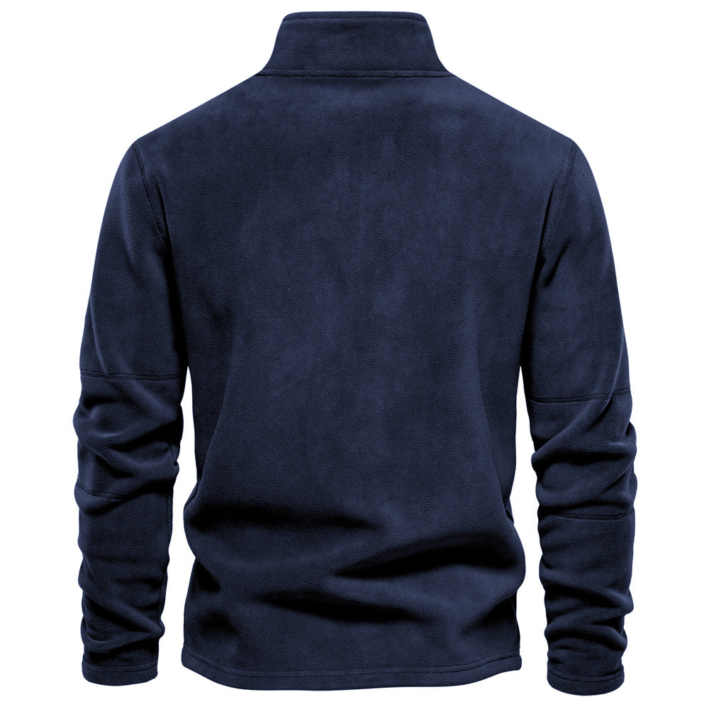 Men's Fleece Quarter-Zip Mock Neck Sweater