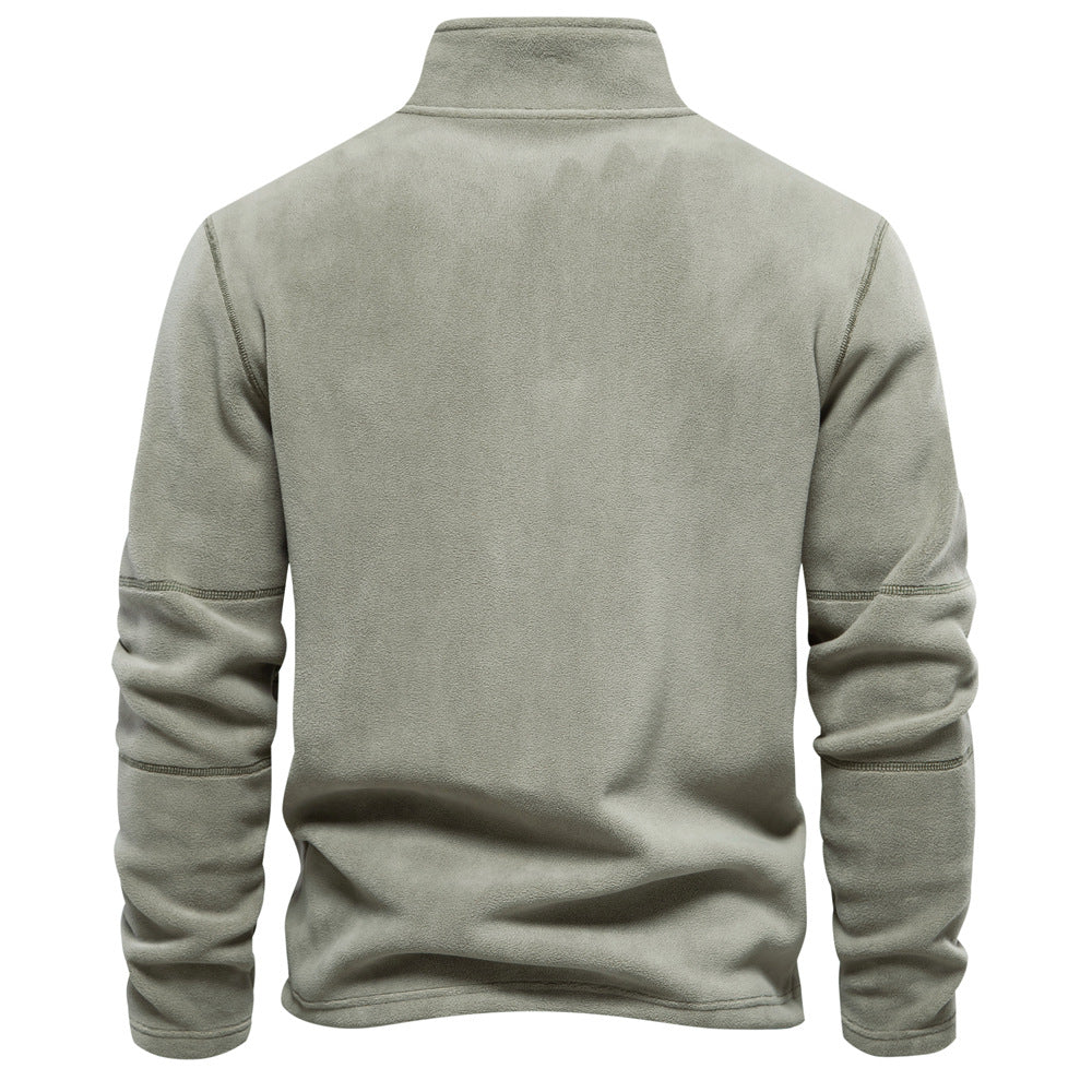 Men's Fleece Quarter-Zip Mock Neck Sweater