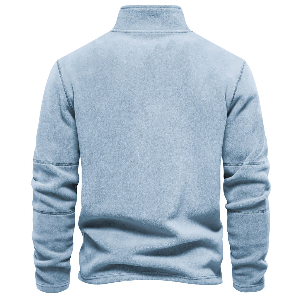 Men's Fleece Quarter-Zip Mock Neck Sweater