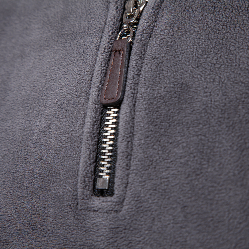 Men's Fleece Quarter-Zip Mock Neck Sweater
