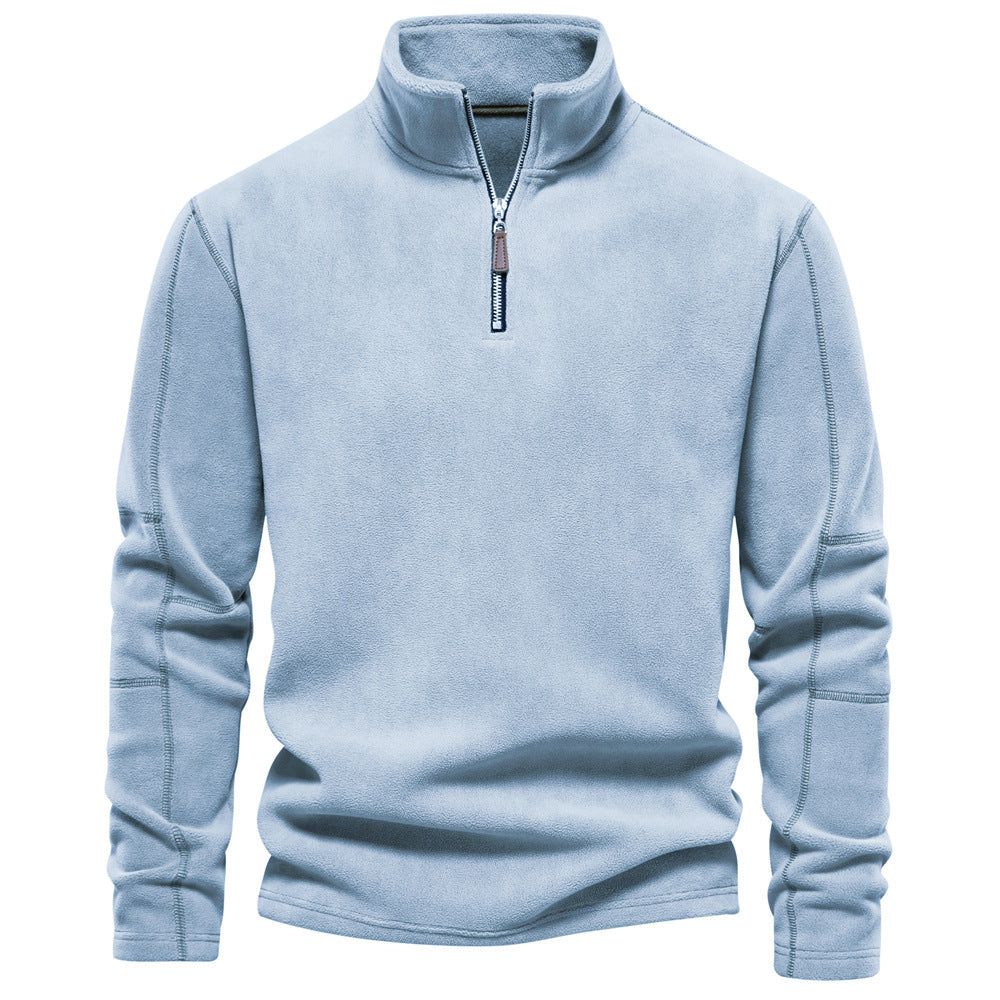 Men's Fleece Quarter-Zip Mock Neck Sweater