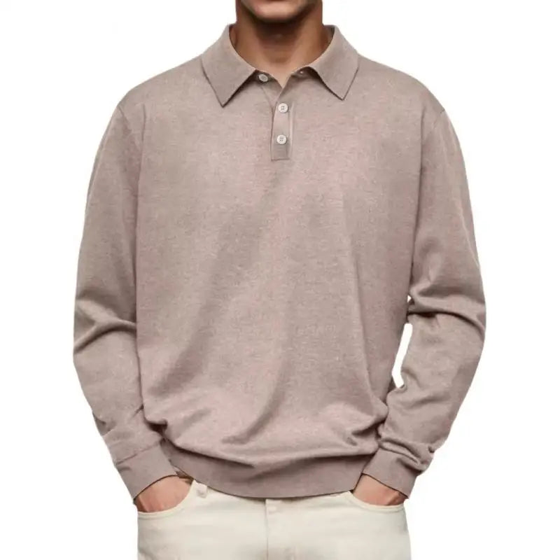 Men's Casual Long-Sleeve Polo Shirt