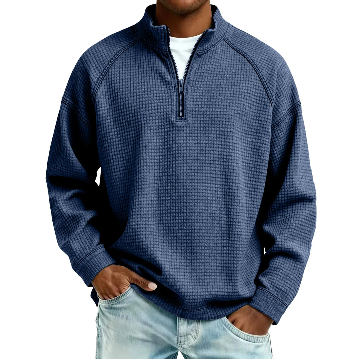 Waffle-Knit Men's Sweatshirt