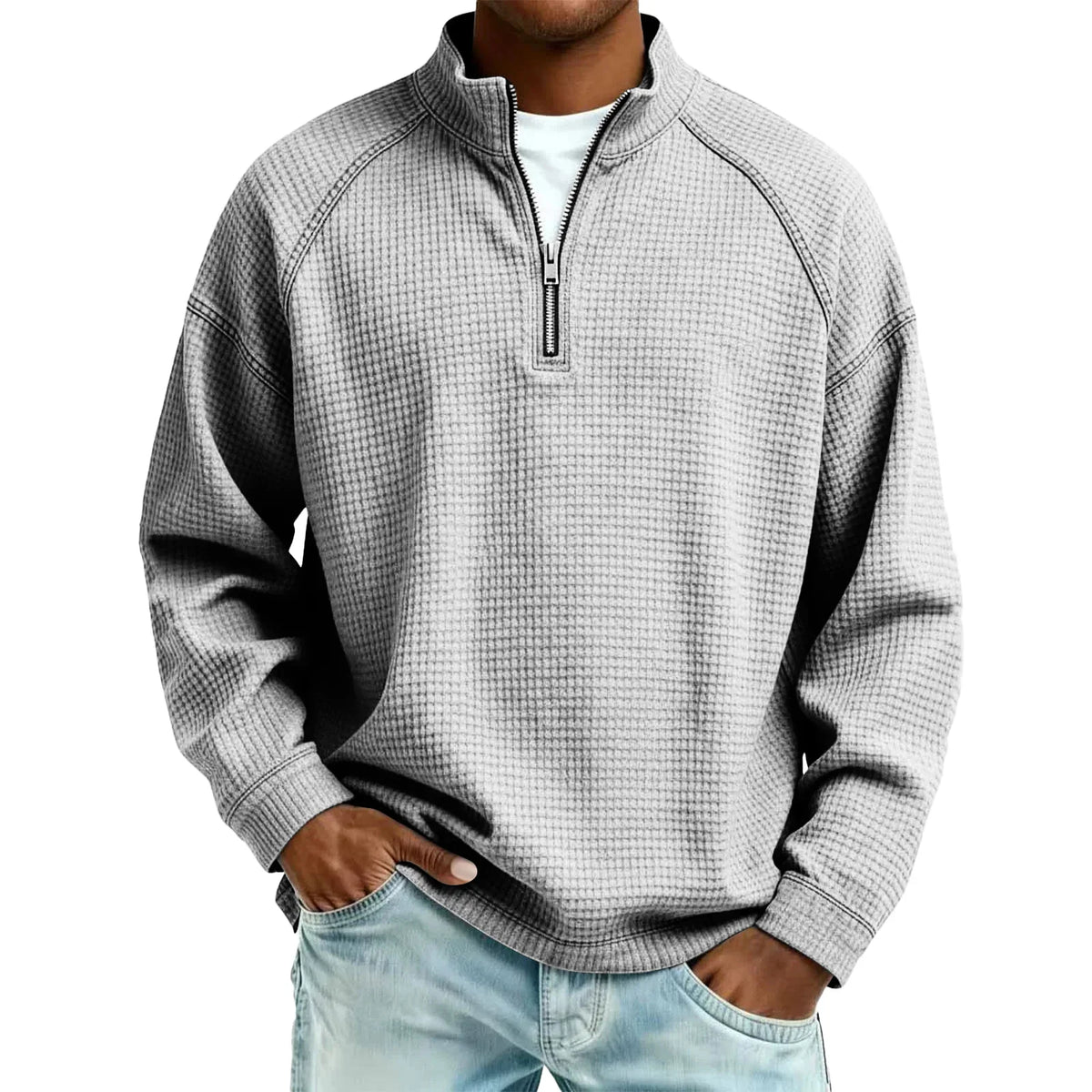 Waffle-Knit Men's Sweatshirt