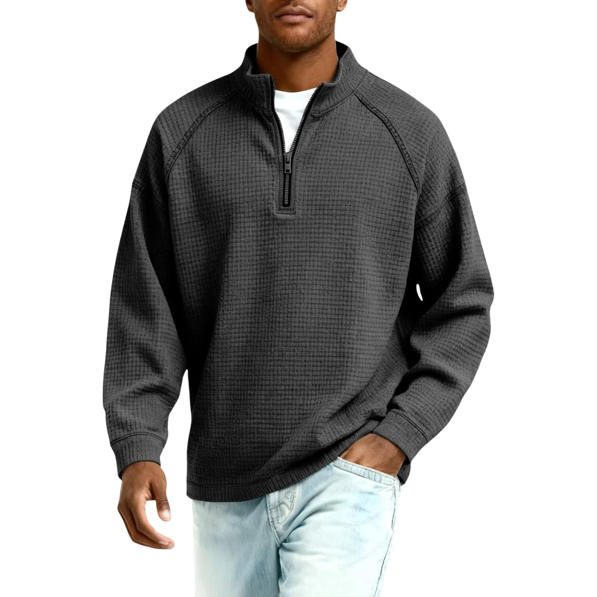 Waffle-Knit Men's Sweatshirt