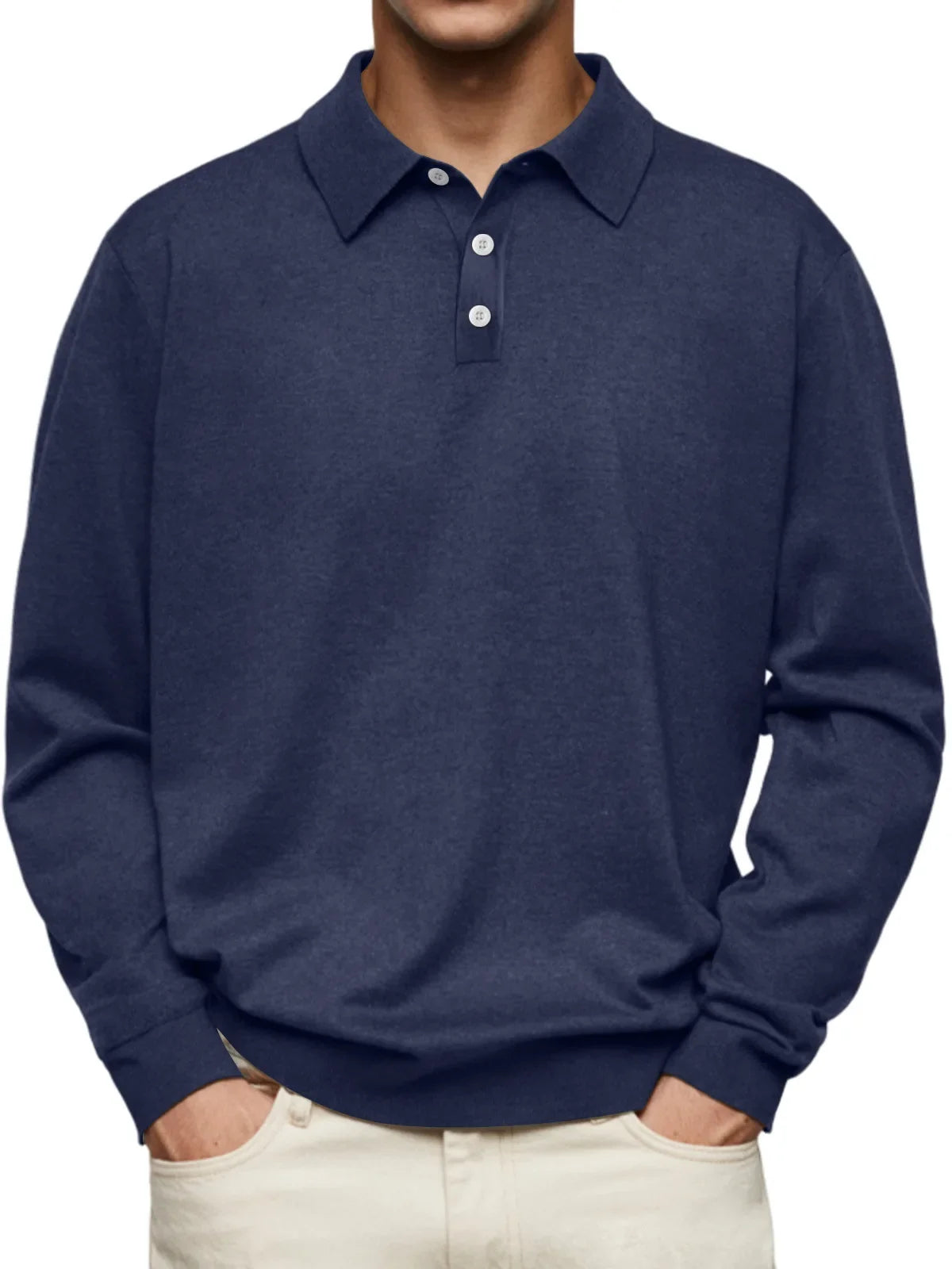 Men's Casual Long-Sleeve Polo Shirt